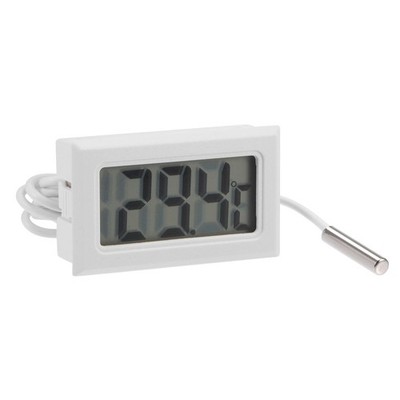 Digital Thermometer 10K with 1m Temperature Sensor Probe White