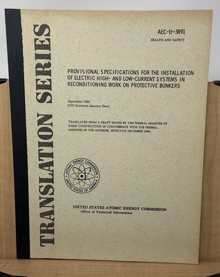 Provisional SpecificationsHigh,Low Current Systems Protective Bunkers C2