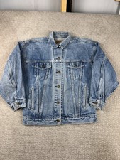 Vintage 90s Levi’s Jacket Women’s L Faded Blue Denim Trucker USA Made