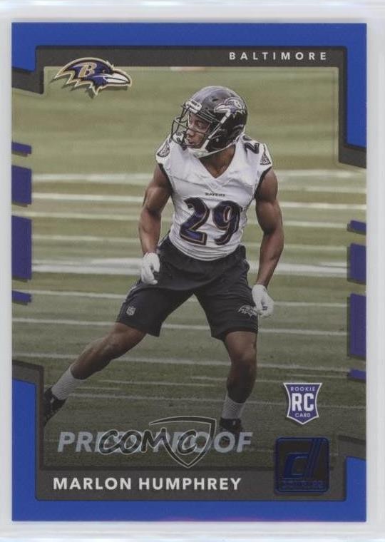 2017 Panini Donruss Rookies Press Proof Blue Marlon Humphrey #378 Rookie RC gl5