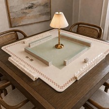 Minimalist American Mahjong Mat  Sage Green Game Night Decor 33x33 inch