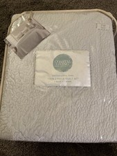 Coastal Living Home Collection Sketch Coral Gray Twin 2 Piece Quilt Set New