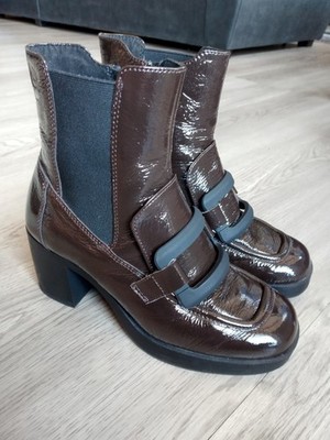Stiefel für Mädchen, Dunkelbraun-Bordeaux-Rot, Gr. 36, in OVP