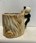 Vintage Ceramic Cup With Panda Bear Log Planter 2” Tall & 2.5” Diameter Japan — photo 6