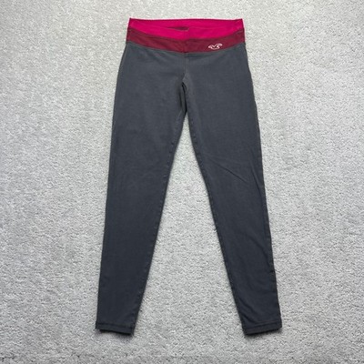 Y2k Hollister Leggings Womens Small Gray Pink Red Low Rise Yoga Pants Stretch