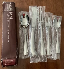 COLONIAL TIPT Gorham Stainless 5 Pc Place Setting Design Studio Unused Flatware