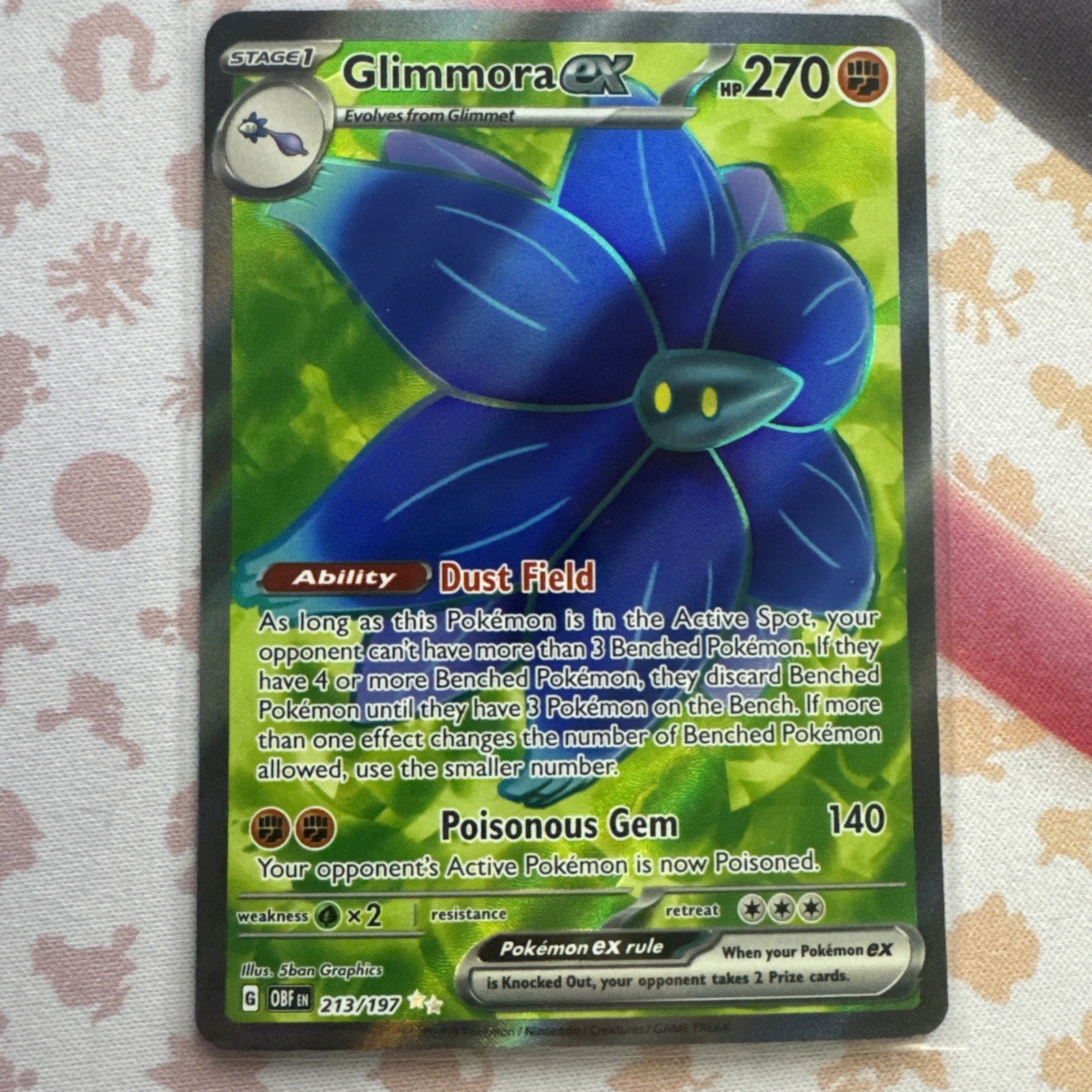 Pokemon TCG Glimmora ex 213/197 Sv03: Obsidian Flames Ultra Rare Near Mint