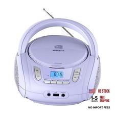 Radio CD Player with Bluetooth,FM Radio,USB MP3 Playback,AUX Purple