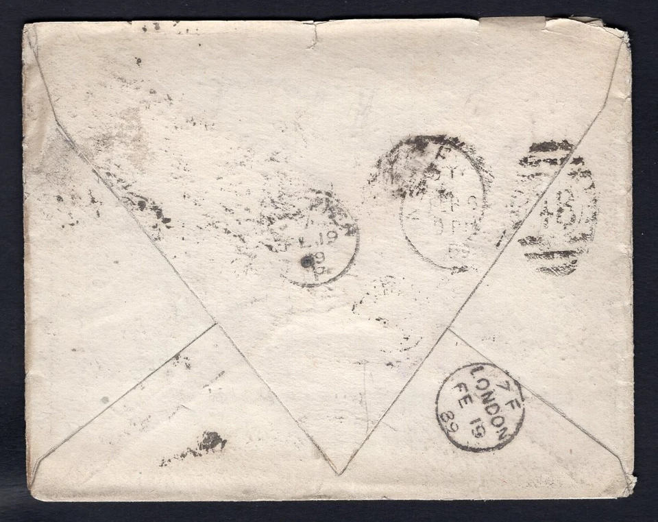 USA Cincinnati Ohio 1889 Cover to England. Postage Due, Forwarded to Italy - Image 2 of 2