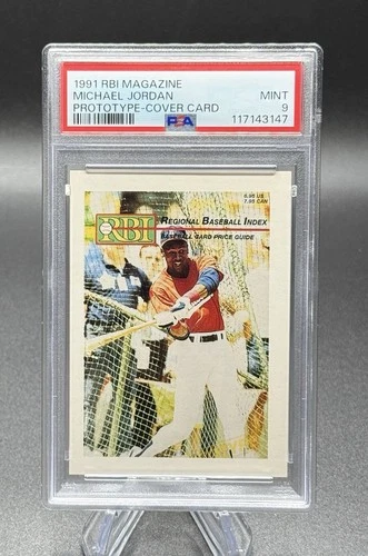 1991 Michael Jordan RBI Magazine Prototype Cover Card PSA 9 White Sox