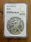 2016 NGC MS69 American 1oz Silver Eagle $1  .999