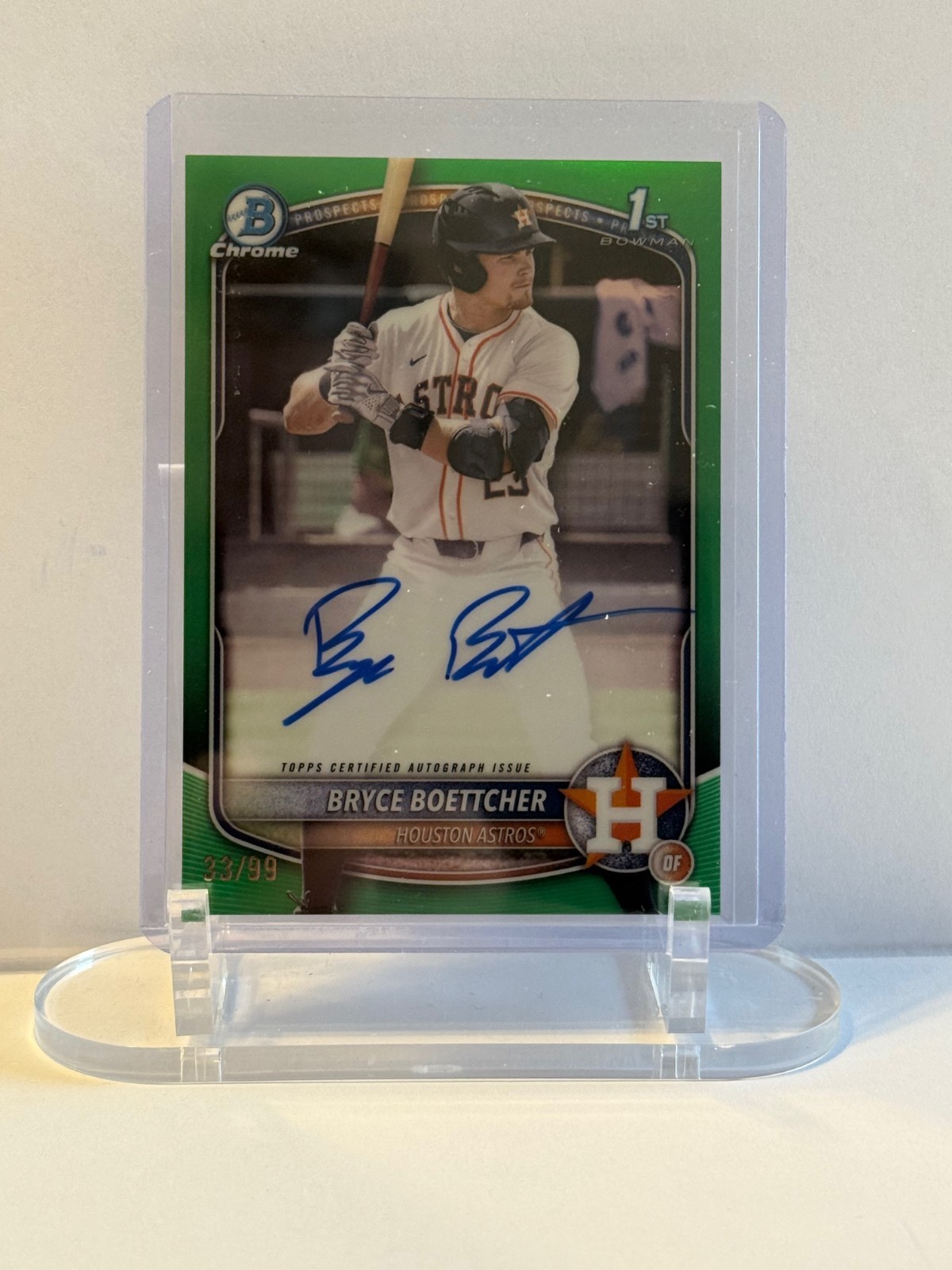 2025 Bowman Chrome 1st Prospects True Green Auto /99 Bryce Boettcher CPA-BB