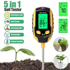 5 in 1 LCD Digital PH Soil Tester Plant Water Moisture Temperature Test Meter