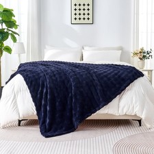 Wajade Soft Fleece Throw Blanket for Couch, 90x106 Inches 3D Bubble Decorativ...