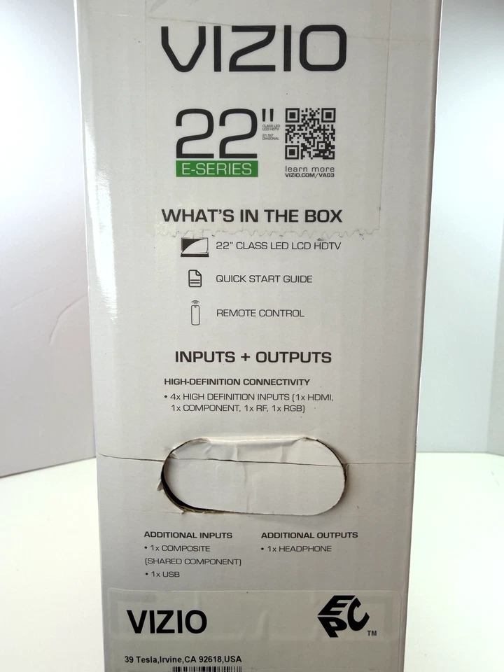 Vizio 22-inch TV Model E221VA Flatscreen 1080p LCD TV With Integrated Speakers - Image 4 of 4