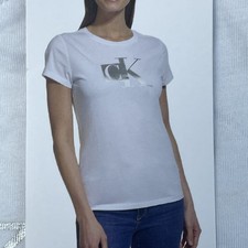 Calvin Klein Jeans Women's S T-Shirt White e0469