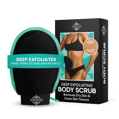 Dermasuri Tiefenpeeling-Handschuh   Polierender 1 stück (1er Pack), Schwarz 