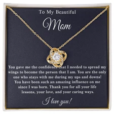 To My Beautiful Mom Necklace Gift | Meaningful Pendant With Love Message Card