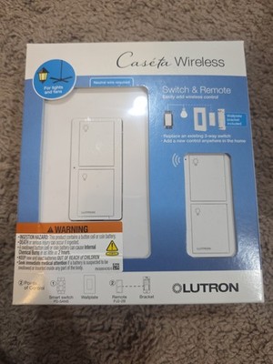 Lutron P-PKG1WS-WH Caseta Smart Switch Kit with Remote - White