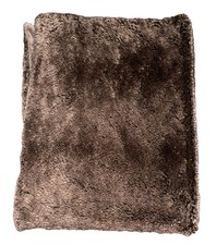 RH Restoration Hardware Faux Fur Throw Blanket Brown Bear Luxurious Luxe 50 X 60