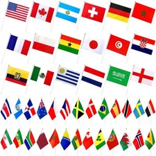226 Different Countries International Stick Flag of the World Small Mini Hand