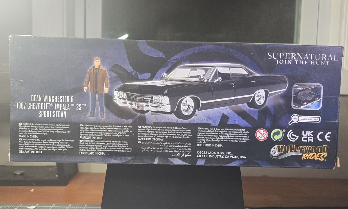 Jada Supernatural 1/24 Diecast Dean Winchester & 1967 Chevy Impala