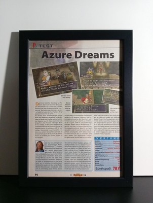 Rare Azure Dreams PS1  Werbeblatt Poster Gerahmt Ad Page Framed Werbung Flyer 
