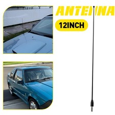 12 Inch Black Stainless Antenna Mast Power Radio Amfm Car Universal Replacement