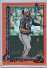 2025 Topps Update Johnathan Rodriguez Orange Holo Foil #/25 Guardians