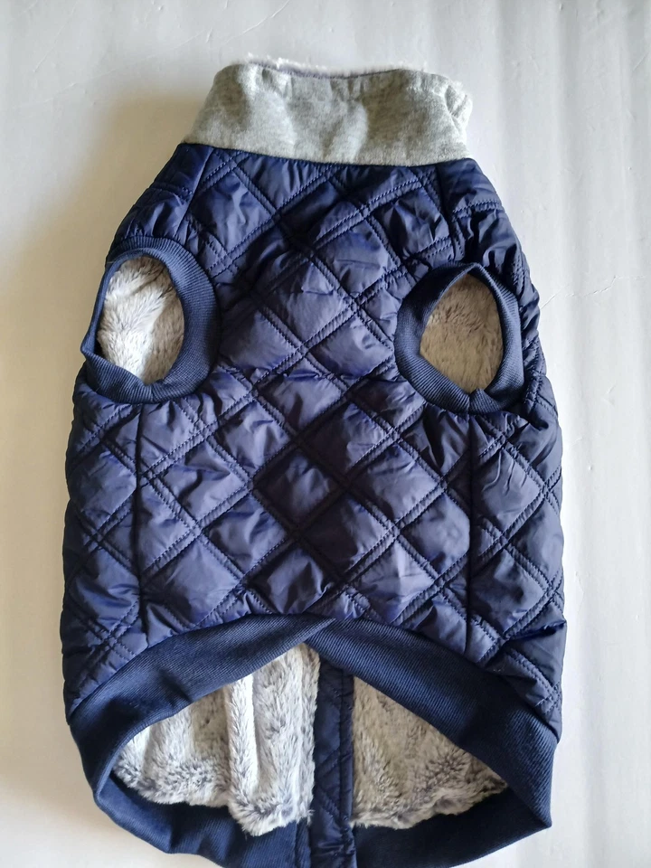 Tails & Noses Holiday Puffer Dog Coat XL Quilted Faux Fur Lined Jacket Warm Vest - Image 2 of 4
