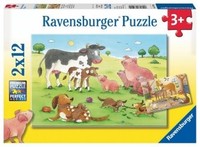 Kinderpuzzle 2X12 Teile - GlüCkliche Tierfamilien | Spiel | 4005556075904