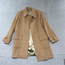 Vintage Brooks Brothers Trench Coat Women Small S Poplin Wool Khaki USA Made