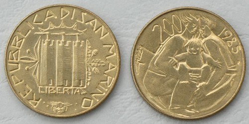 San Marino 200 Lire 1985 P180 Uncirculated