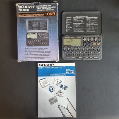 SHARP ZQ-1050 elektronischer Organizer 10KB verpackt mit Handbuch funktioniert KOSTENLOSE P&P