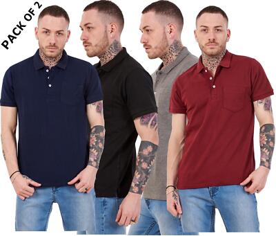 Mens Polo Shirts Pack Cotton T-Shirts Regular Fit Pocket Casual