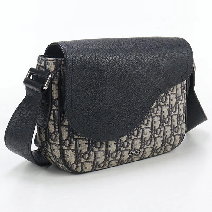 Sac bandoulière Dior selle jacquard/cuir noir homme