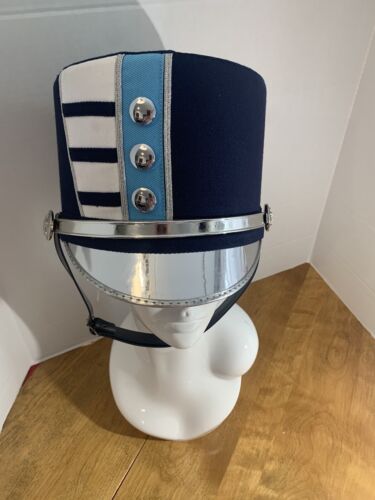 DeMoulin Marching Band Hat Navy,Silver And Baby Blue Costume/Cosplay Size Medium - Picture 2 of 15