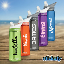 Water Bottle Name Label Sticker Personalised Kids School Lunch Box Drink Back