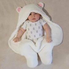 Jam Naturals Baby Swaddle Blanket Cute Bear Organic Cotton Pink White New