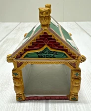 Cheryl Ann Magical Bridge Christmas Village Ceramic Covered Bridge 4.5x4x3"