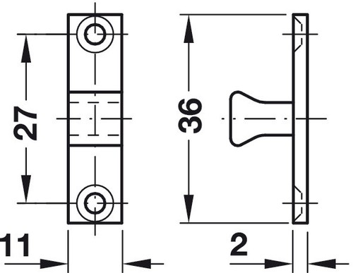 Häfele Doppelkugelschnäpper Kugelschnapper Messing Schnappverschluss 43-70 mm - Bild 18 von 20