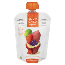 4-Pack Love Child Organics Organic Puree, Apples Sweet Potatoes Carrots  Bluebe