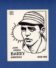 #17 JOHN JACK BARRY, 1908-19 Philadelphia A's ~ 1968-1969 scarce SCFC art card