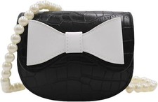Bow Crossbody Purse for Girls Little Kids Small Cross Body Bag Black