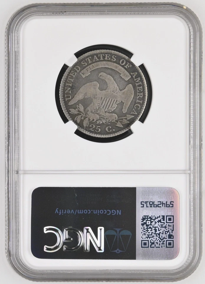 1818 Early Quarter, NGC  Good Details , Cleaned, Larger Sized   !! - Image 2 of 2