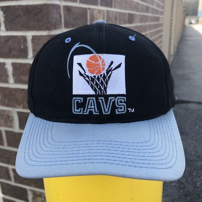 Vintage 90 s Cleveland Cavaliers Cavs Black Blue Grossman Blockhead Snapback Hat