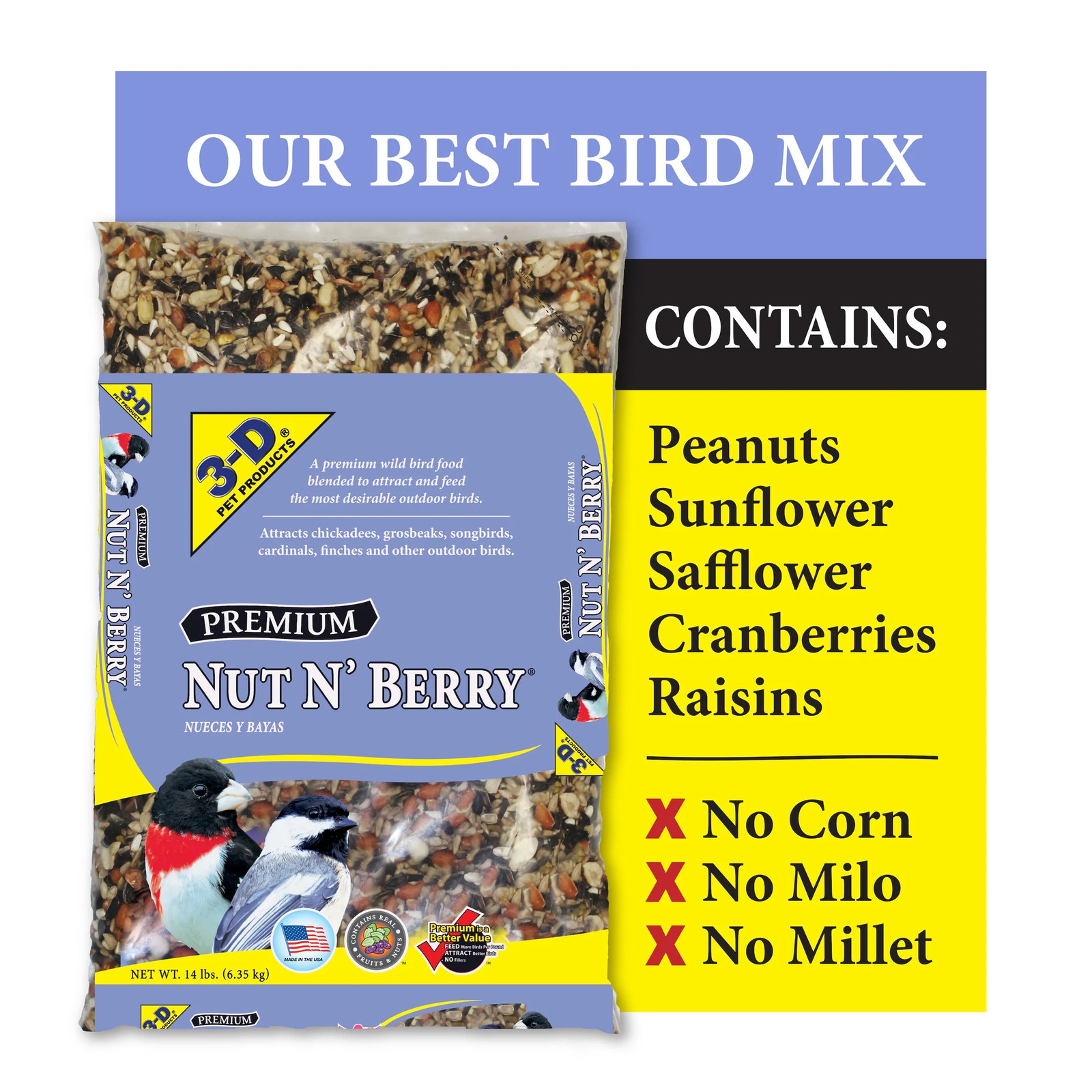 OUTDOOR WILD BIRD SEED Nut N' Berry Blend Dry Food