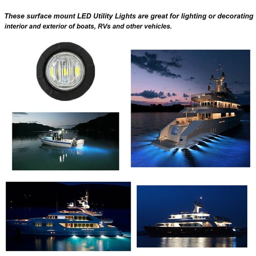 Round 3/4" LED Side Marker Lights Truck Trailer DRL Bullet Clearance Light 12V - Picture 14 of 18