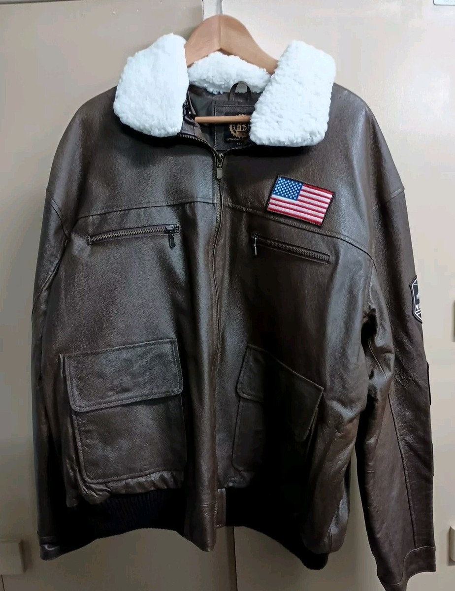R*1様 VTG Real leather bomber jacket - A- Tanks Of WWII Bradford Exchange XL Men's Genuine Leather Bomber