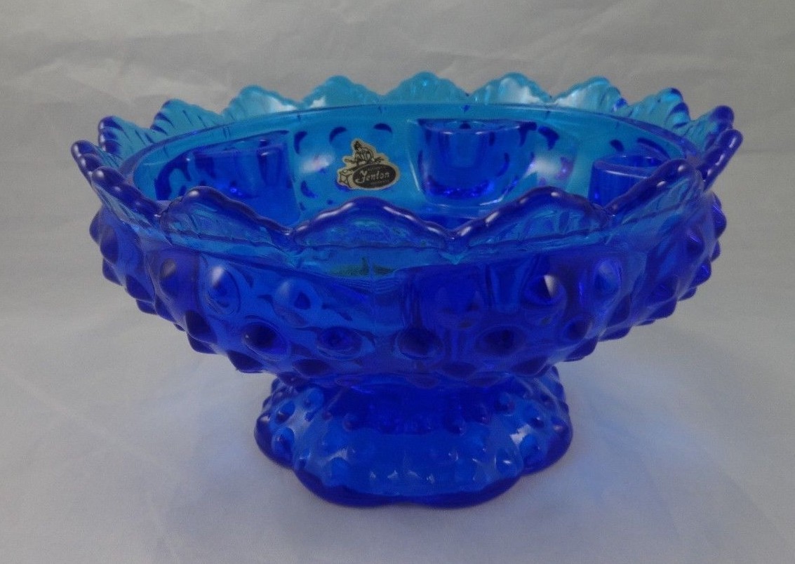 Fenton Art Glass Colonial Blue Hobnail 6.5
